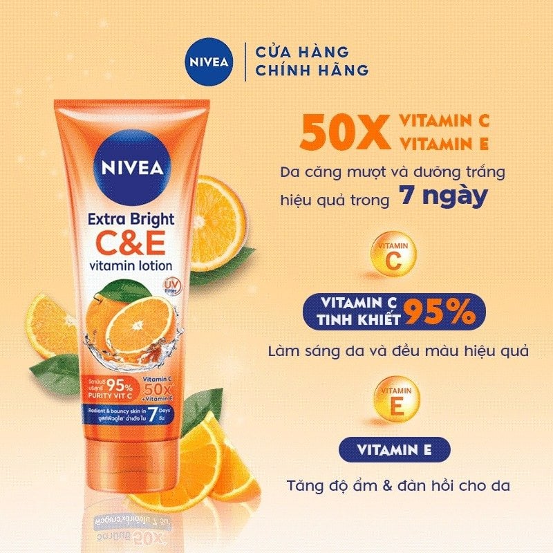 [180ml] Sữa Dưỡng Thể Làm Da Căng Mượt, Hỗ Trợ Trắng Da Nivea Extra White Vitamin Lotion #C&E