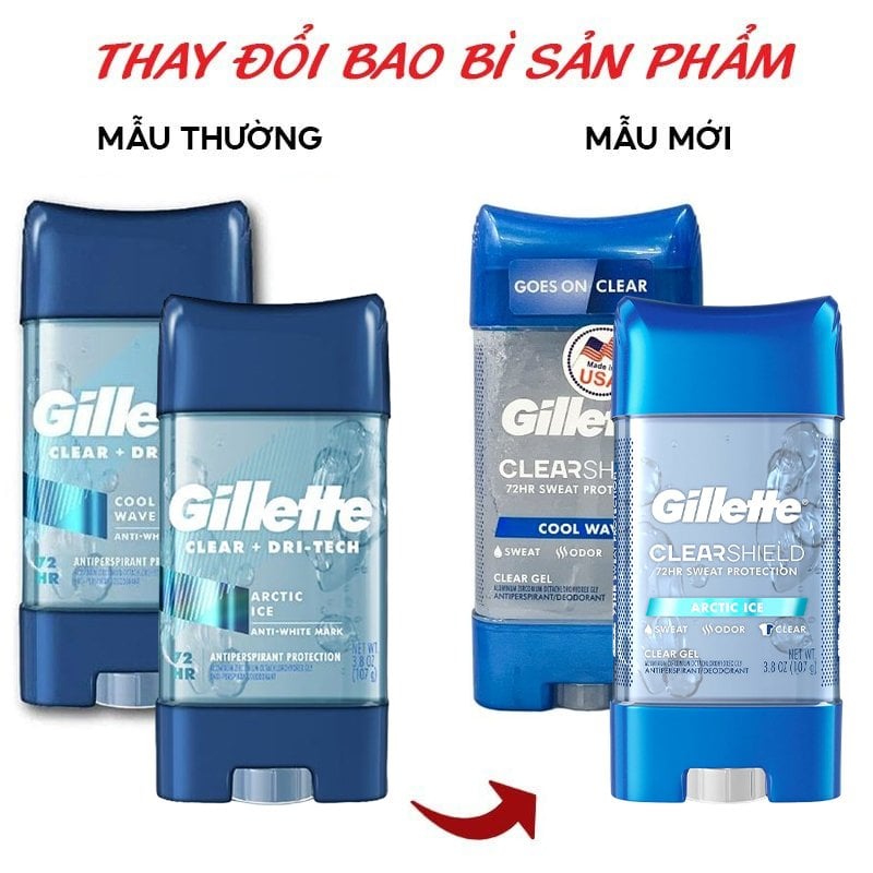 Lăn Khử Mùi Hỗ Trợ Giảm Tiết Mồ Hôi Gillette Clear + Dri-Tech Anti-Perspirant
