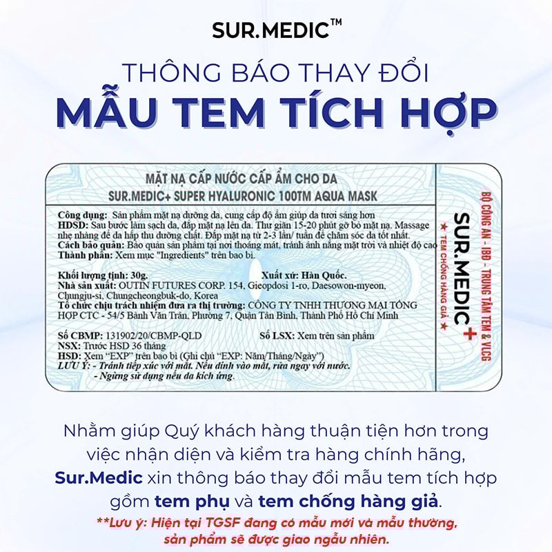 thegioiskinfood.com - mẫu tem tích hợp mới của Sur.Medic+