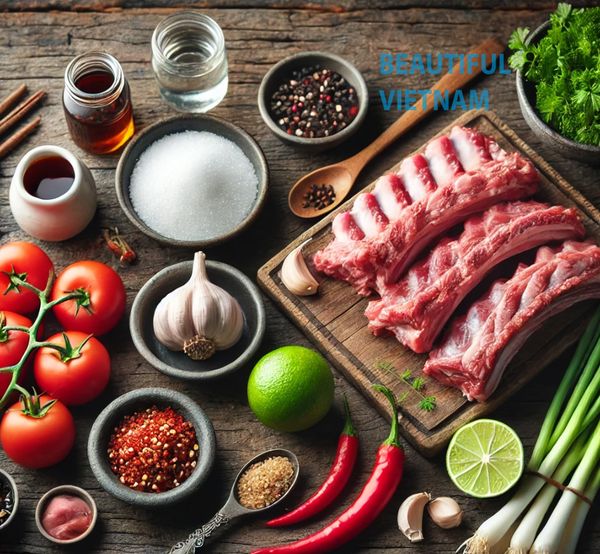 Ingredients of sweet and sour ribs