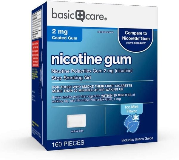 Viên nhai hỗ trợ cai thuốc lá Nicotine Polacrilex Coated Gum