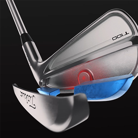 Gậy sắt Titleist T100 2025: cận cảnh mặt gậy VTF