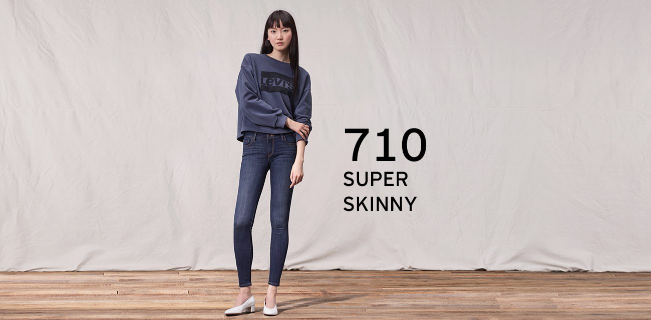 SUPER SKINNY LEG 710 SUPER SKINNY • Cạp cao vừa • Ông sát từ hông đến đùi • Ống quần dưới bó sát