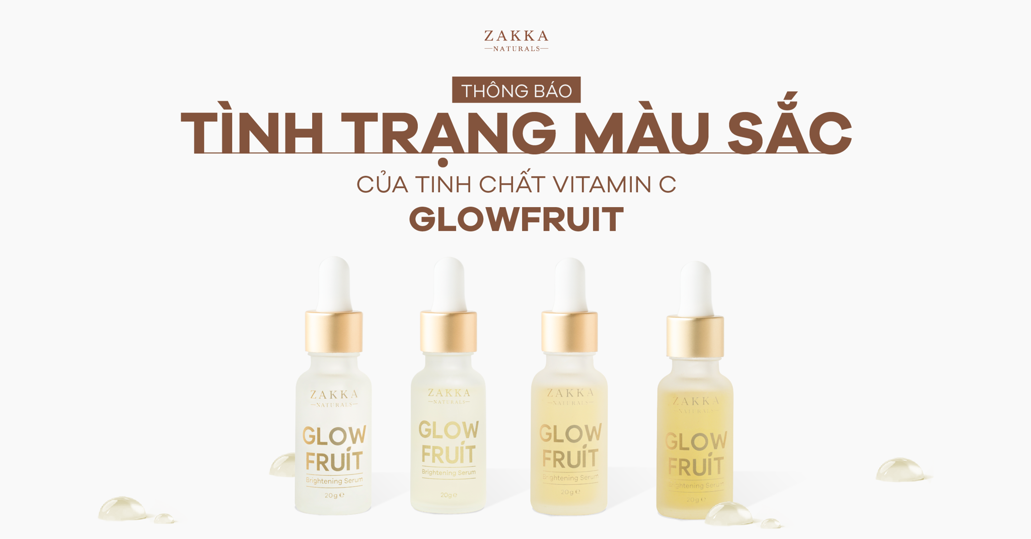 Thông báo tình trạng màu sắc của tinh chất Vitamin C Glow Fruit