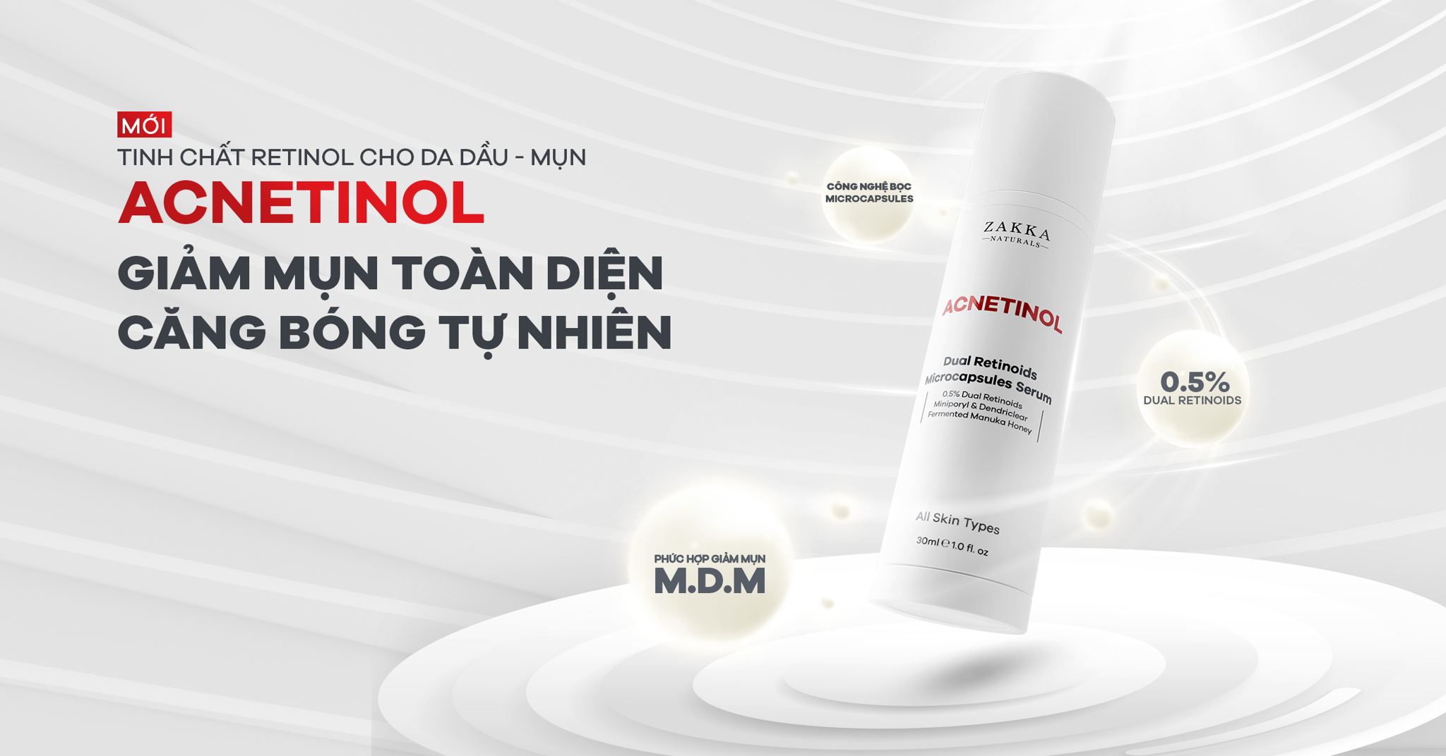 [Chính thức ra mắt] ACNETINOL - Tinh chất Retinol dành cho da Dầu - Mụn