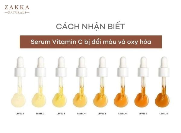 Cách nhận biết Serum Vitamin C bị đổi màu và oxy hóa