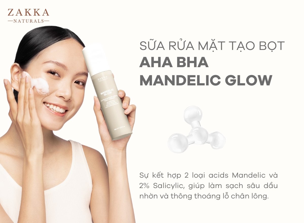 Sữa Rửa Mặt Mandelic chứa AHA & BHA