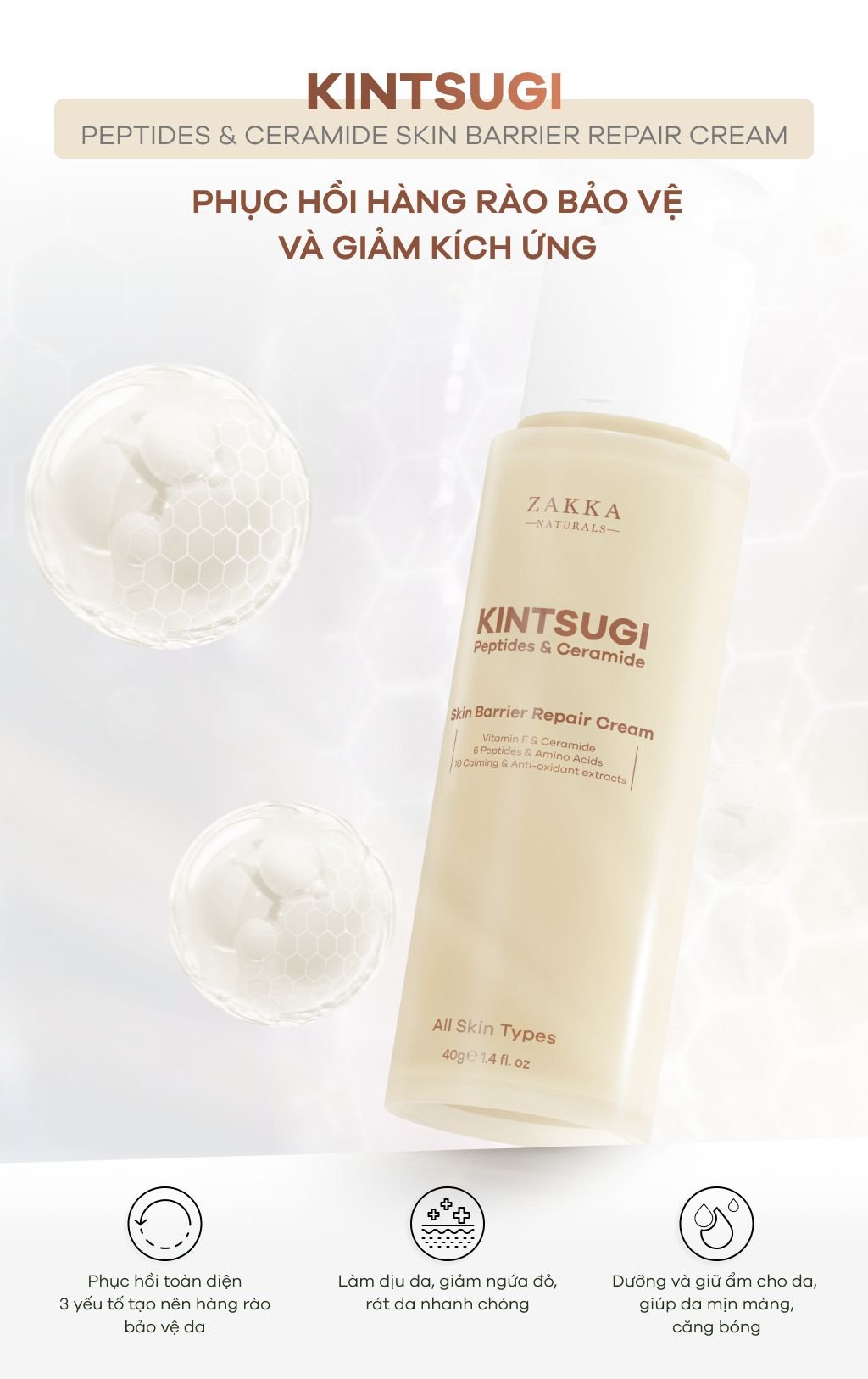 Kem Dưỡng Kintsugi Peptides & Ceramide