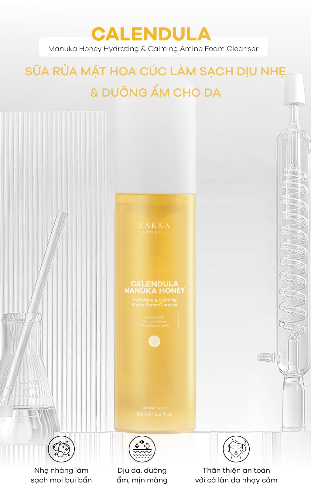 Sữa Rửa Mặt Hoa Cúc Dịu Nhẹ Calendula Manuka Honey