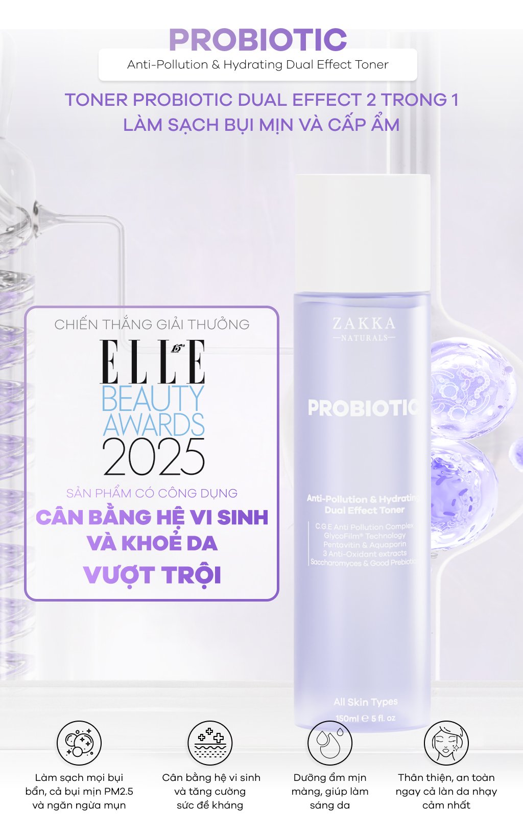 Toner Lợi Khuẩn Probiotic Anti-Pollution & Hydrating Dual Effect