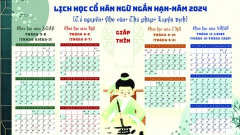 Kế hoạch đào tạo Cổ Hán ngữ ngắn hạn năm Giáp Thìn 2024