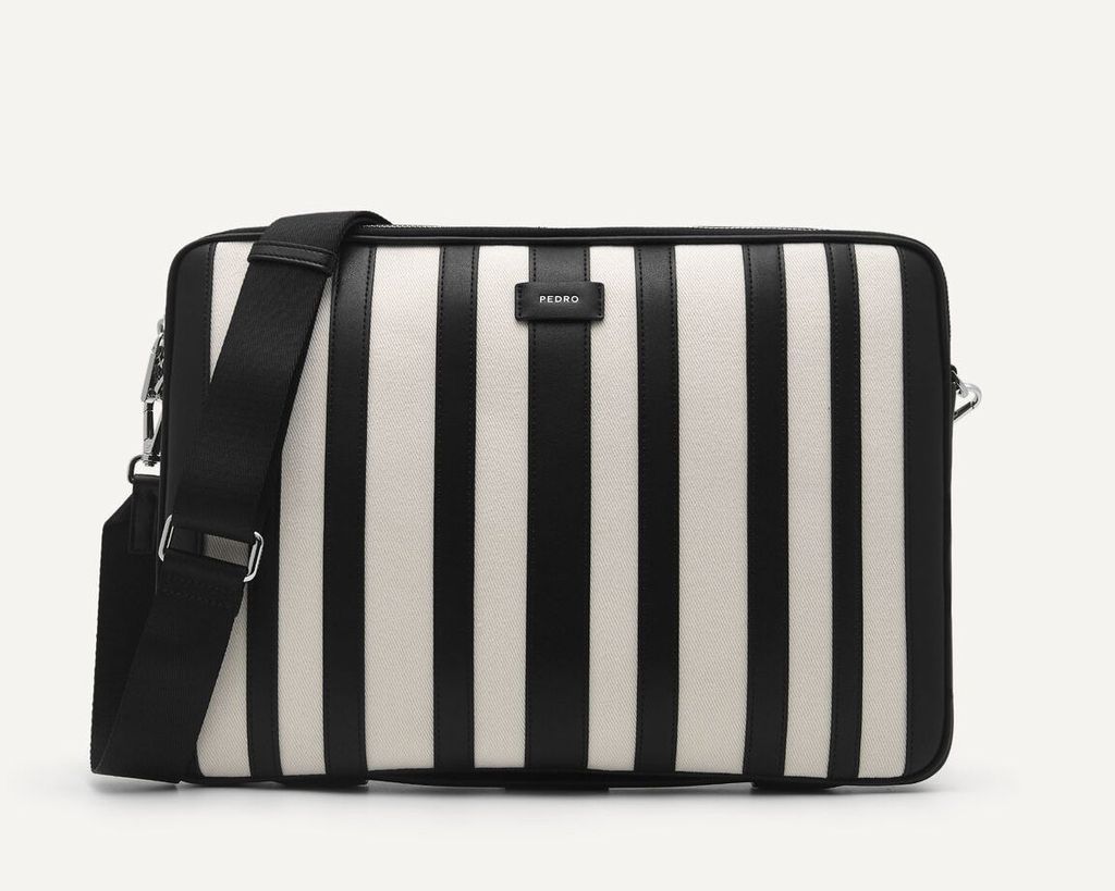 Pedro Stripe Laptop Bag - Black