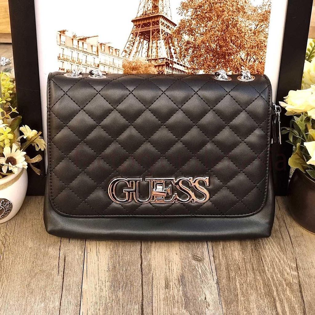 Túi Đeo Chéo Guess Mabel Small Satchel Đen