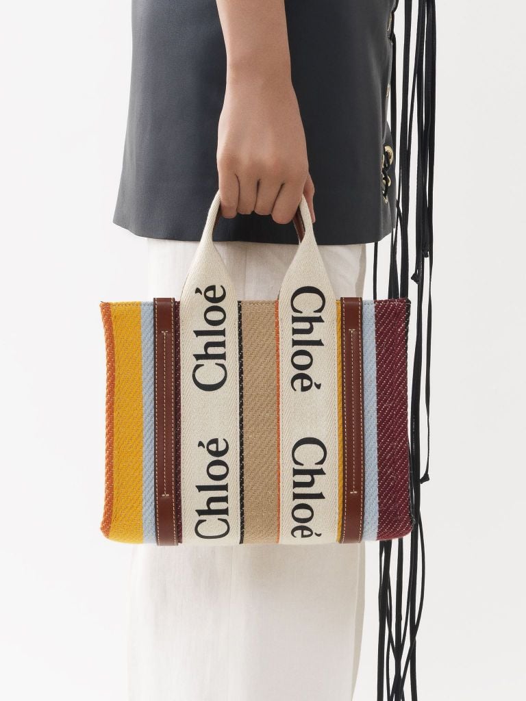 Small Woody Tote Bag vải Canvas Mới Nhất Chloé