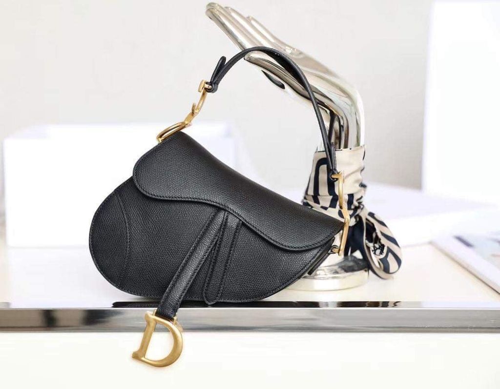 Túi Dior Saddle Black Grained Calfskin