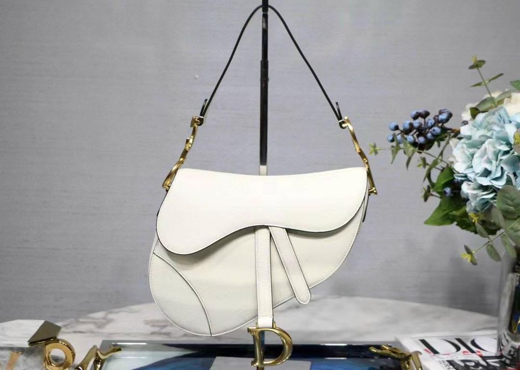 Túi Dior Saddle White Grained Calfskin