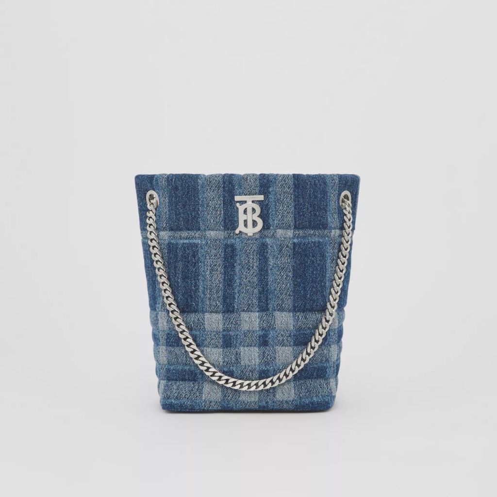 Burberry Small Quilted Denim Lola Bucket Bag