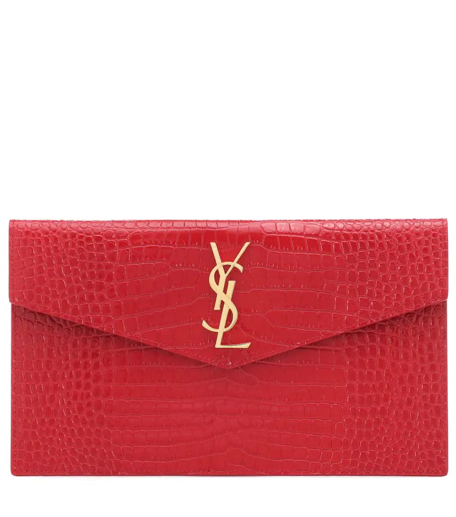 Túi Louis Vuitton Uptown croc-effect leather clutch