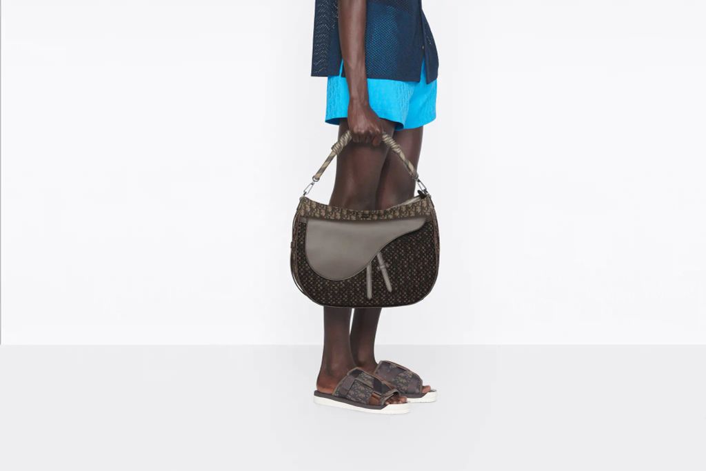 Saddle Soft Bag Ebony and Black Oblique Jacquard