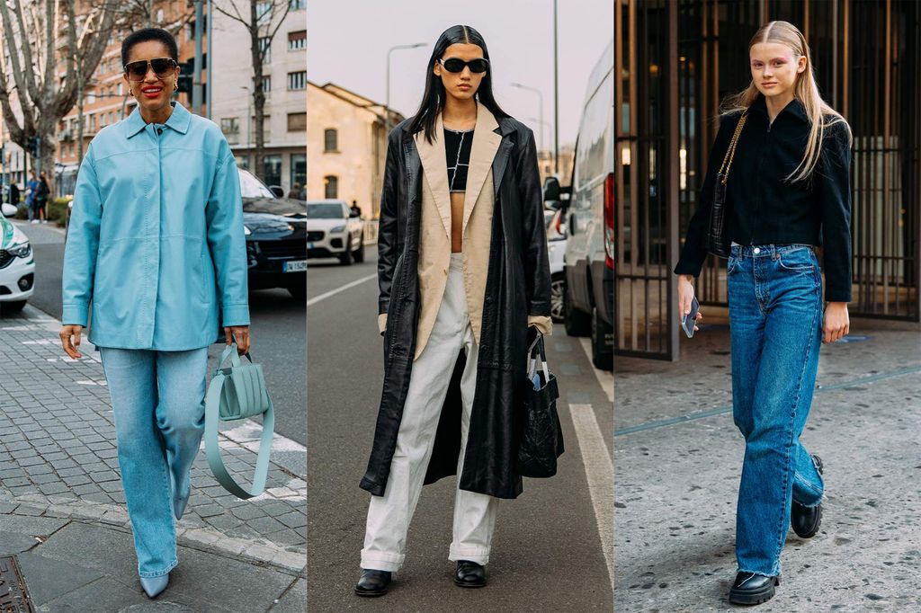 Xu hướng quần jeans ống rộng đổ bộ MFW 2022