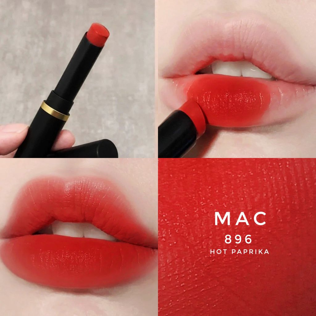 Son Mac Blur Slim 896 Hot Paprika - Powder Kiss Velvet – Thế Giới Son Môi