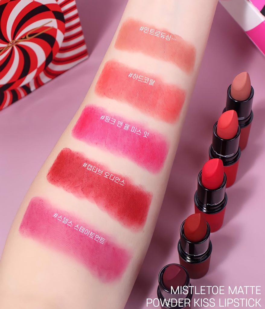 Quà 20/10 Set Son MAC Mistletoe Matte Powder Kiss 5 x 3g Limited E Thế Giới Son Môi