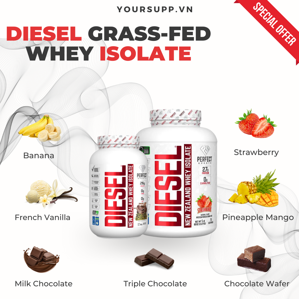 Sữa Tăng Cơ Diesel® New Zealand Whey Protein Isolate 5lb Yoursupvn 1171