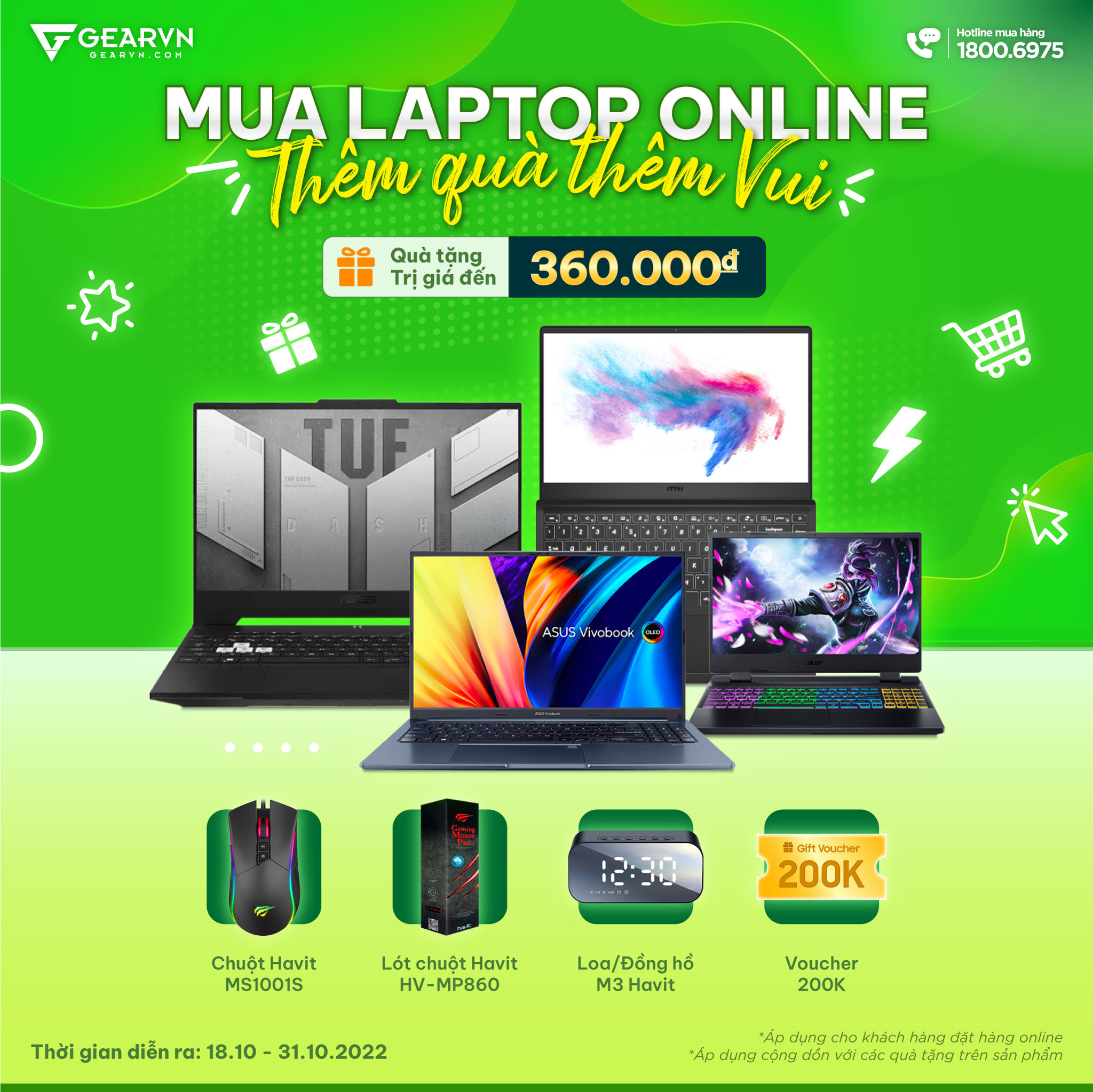 MUA LAPTOP ONLINE - THÊM QUÀ THÊM VUI