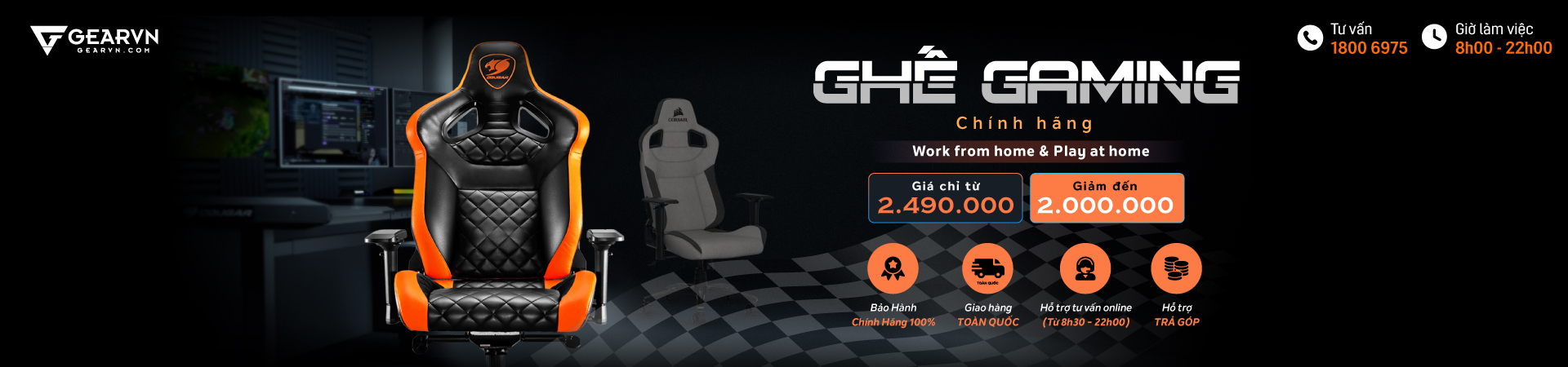 Flash deal Ghế Gaming giá shock