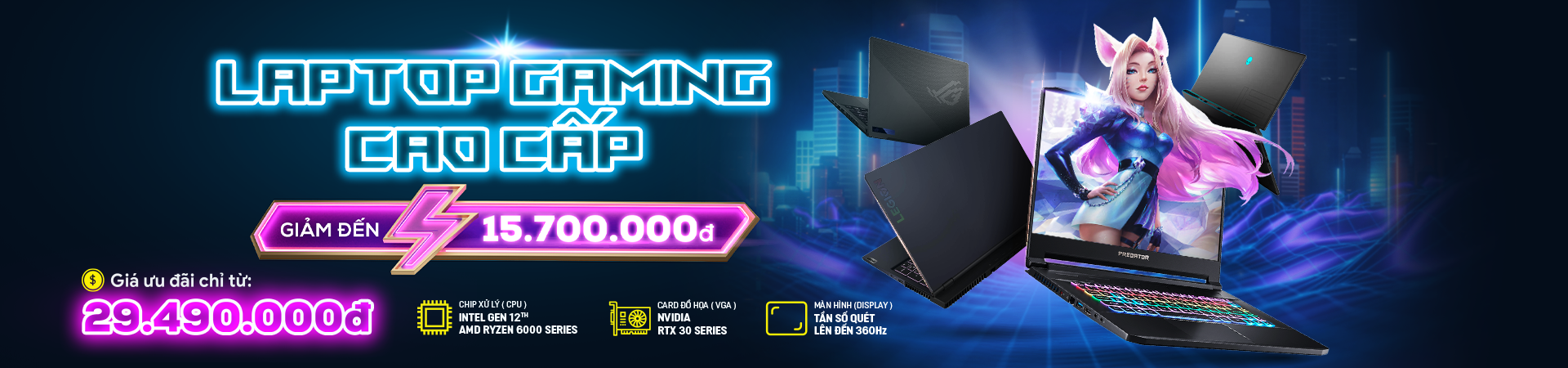 Laptop Gaming giá từ 25 đến 30 triệu
