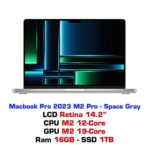 GEARVN - Macbook Pro 14 M2 Pro 12CPU 19GPU 16GB 1TB Space Gray - MPHF3SA/A