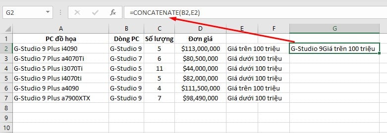 các hàm trong excel