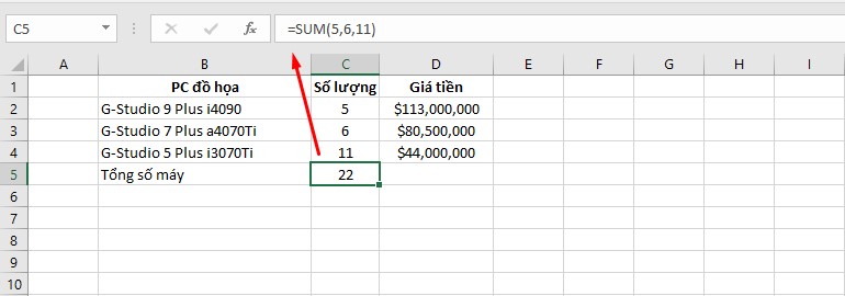 các hàm trong excel