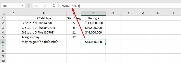 các hàm trong excel