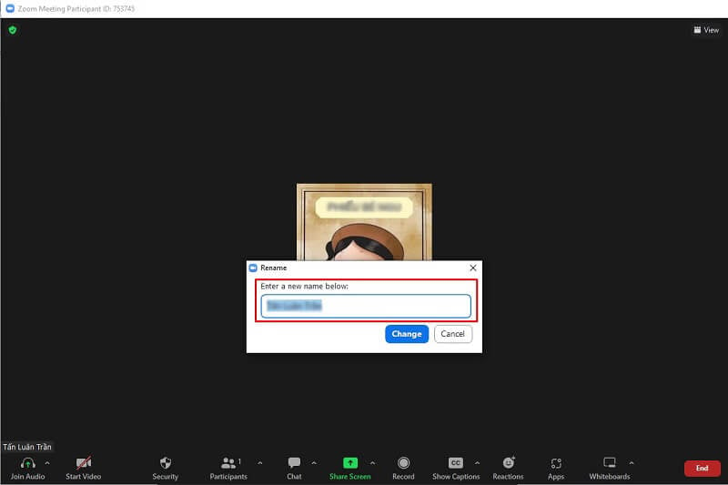 cách đổi tên trên Zoom