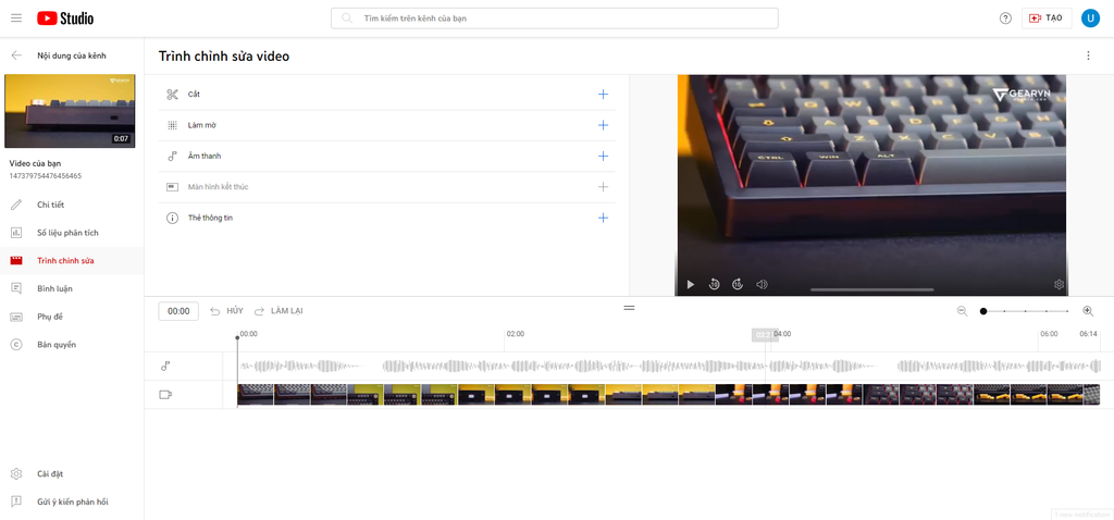 GEARVN - Ghép nhạc vào video với YouTube Studio