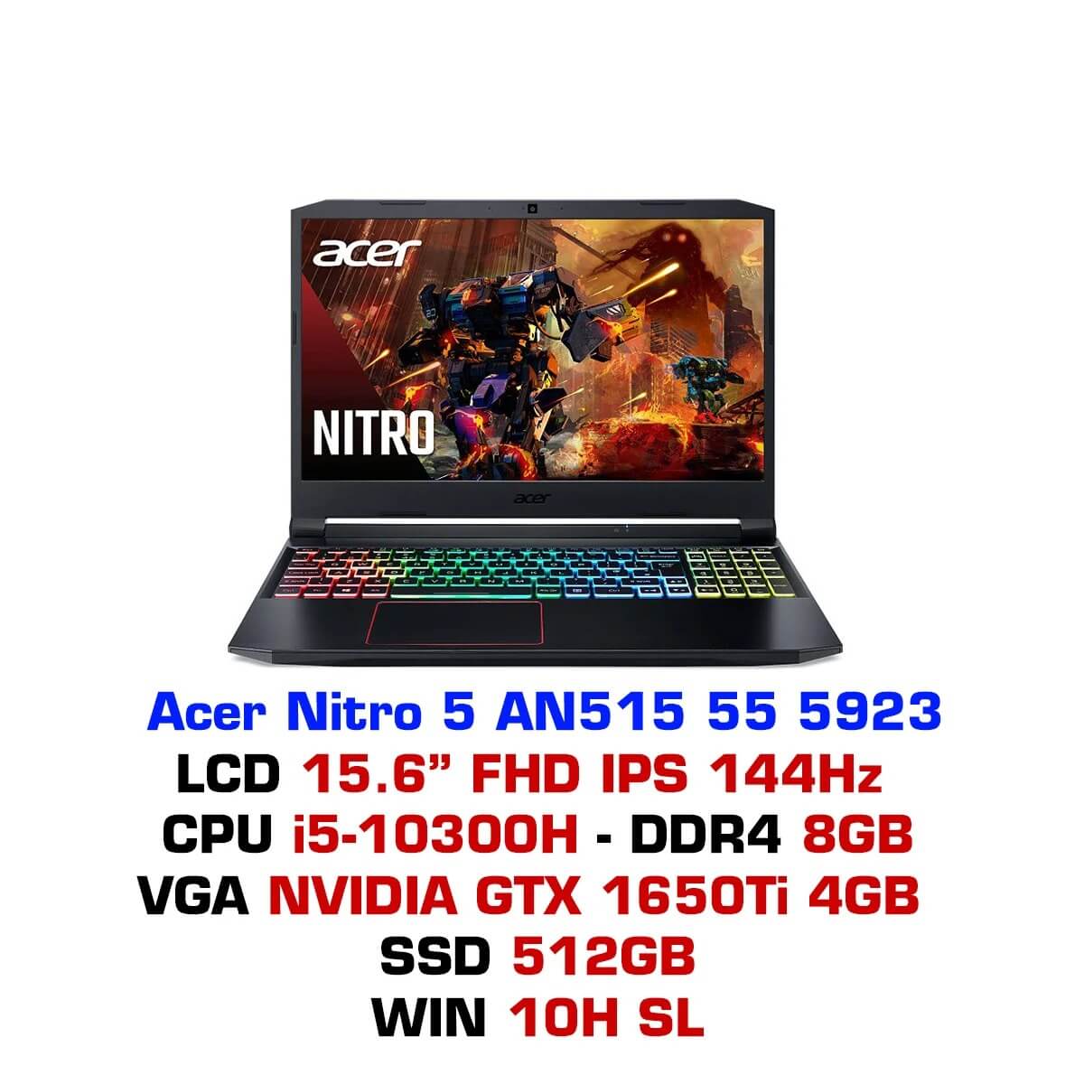 Laptop gaming Acer Nitro 5 AN515 55 5923 - GEARVN.COM