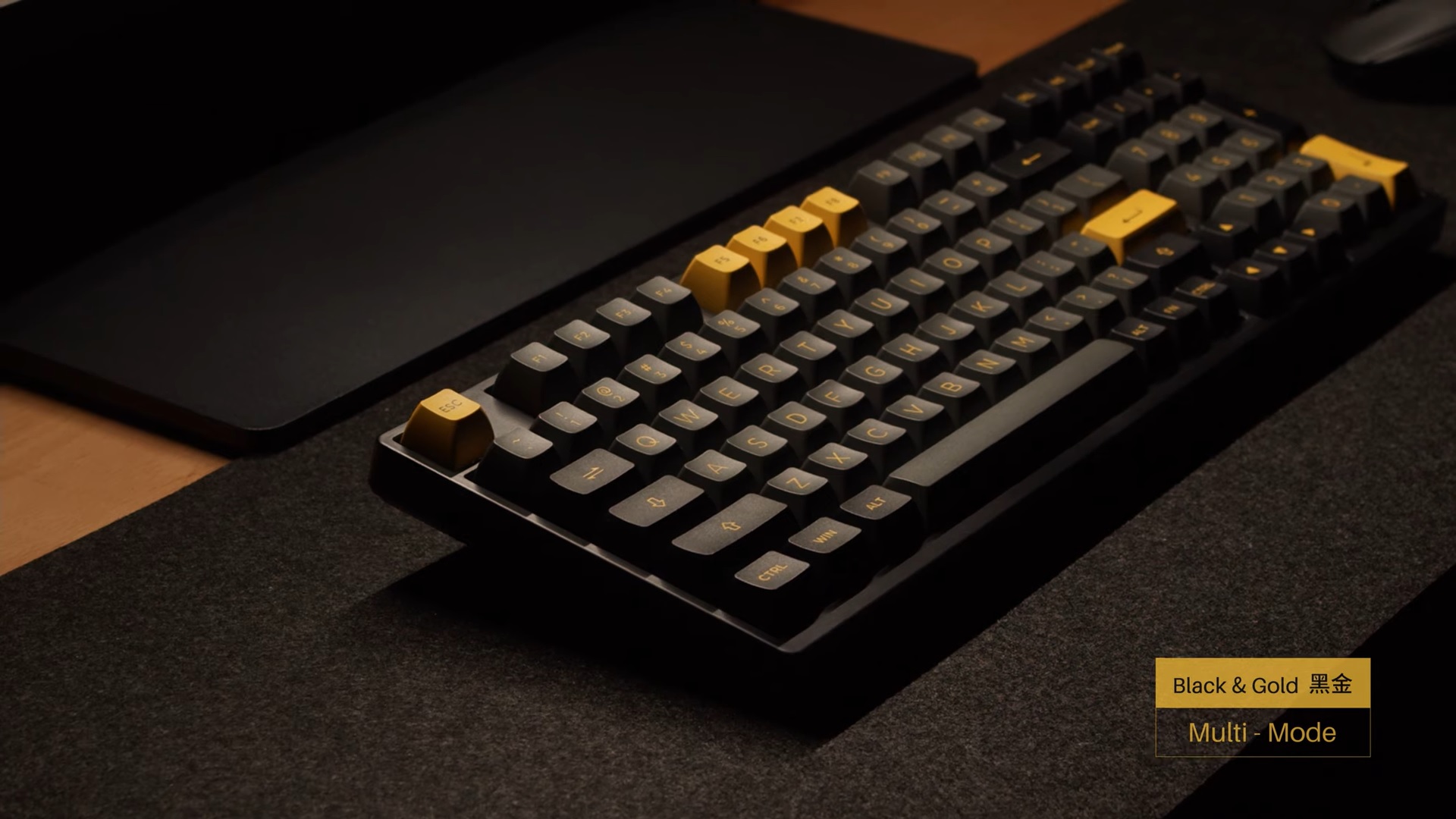 GEARVN bàn phím cơ AKKO 3098B Multi-modes Black Gold