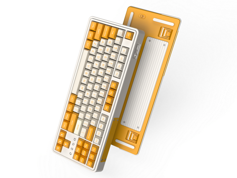 GEARVN - BÀN PHÍM CƠ FL-ESPORTS CMK87 YELLOW & WHITE - 3 MODE