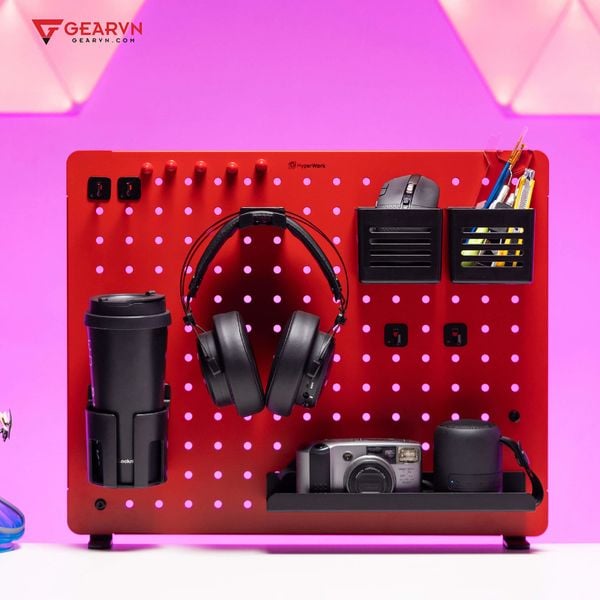 GEARVN - Bảng treo đồ Pegboard HyperWork PG-02 Đỏ