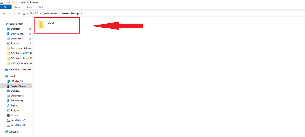 GEARVN - Mở DCIM để chuyển ảnh từ iPhone sang máy tính Windows