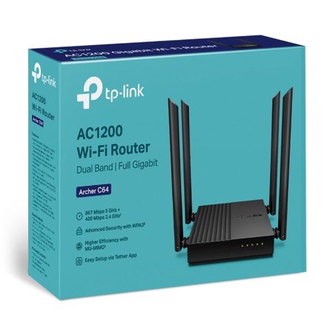GEARVN - ộ định tuyến WiFi 5 TP-Link Archer C64 chuẩn AC1200