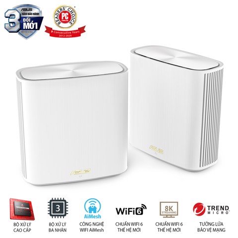 GEARVN - Bộ định tuyến WiFi 6 Asus ZenWiFi XD6 chuẩn AX5400 (W-2-PK)