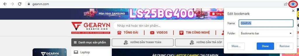 GEARVN - Lưu bookmark trên Chrome