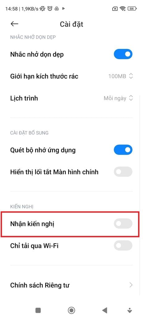 GEARVN - Chặn quảng cáo ở Dọn dẹp điện thoại Xiaomi