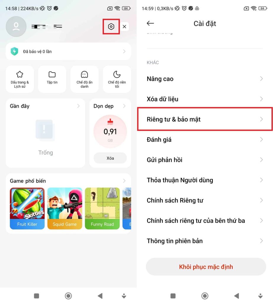 GEARVN - Chặn quảng cáo ở Trình duyệt Mi trên điện thoại Xiaomi