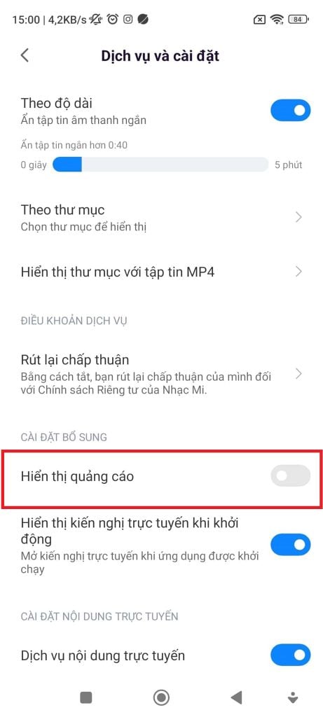 GEARVN - Chặn quảng cáo ở Nhạc trên điện thoại Xiaomi
