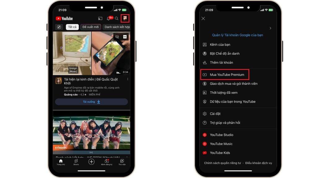 GEARVN - Đăng ký YouTube Premium trên iPhone