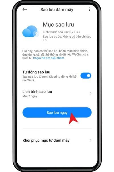 GEARVN - Sao lưu danh bạ điện thoại trên Xiaomi