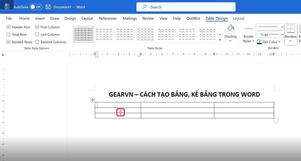 GEARVN - Cách thay đổi kích thước bảng trong Word